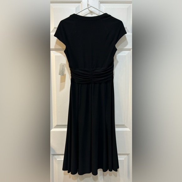 Evan Picone NWT Cinched Waist Fit Flare Dress Witchy Whimsigoth Stretch Size 8 - Picture 2 of 9